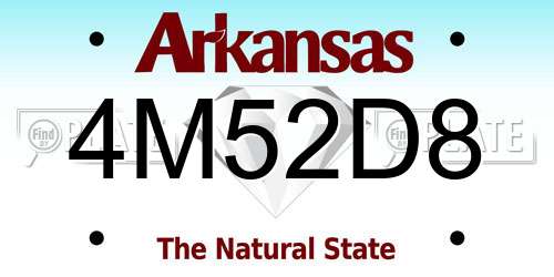 4M52D8 Arkansas License Plate