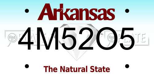 4M52O5 Arkansas License Plate