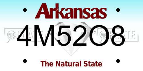 4M52O8 Arkansas License Plate