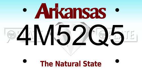 4M52Q5 Arkansas License Plate