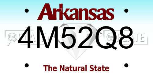 4M52Q8 Arkansas License Plate