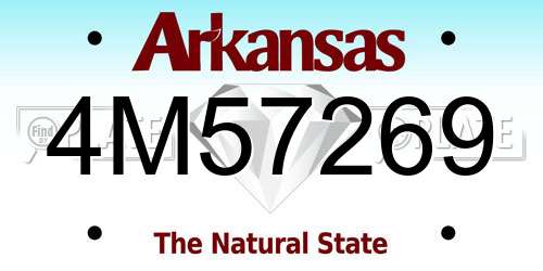 4M57269 Arkansas License Plate