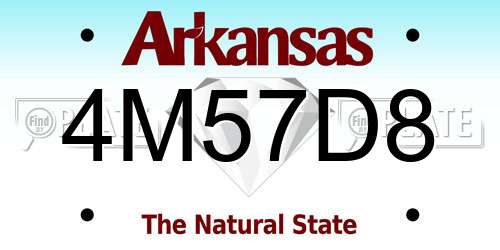 4M57D8 Arkansas License Plate