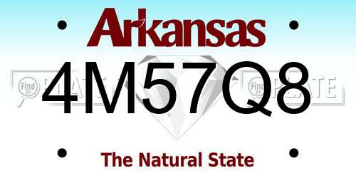 4M57Q8 Arkansas License Plate