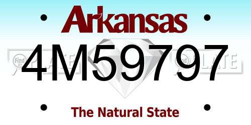 4M59797 Arkansas License Plate