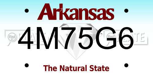 4M75G6 Arkansas License Plate
