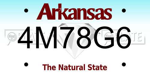 4M78G6 Arkansas License Plate