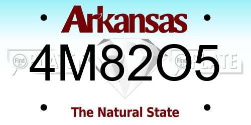 4M82O5 Arkansas License Plate