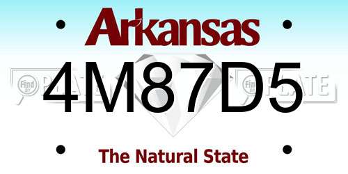 4M87D5 Arkansas License Plate