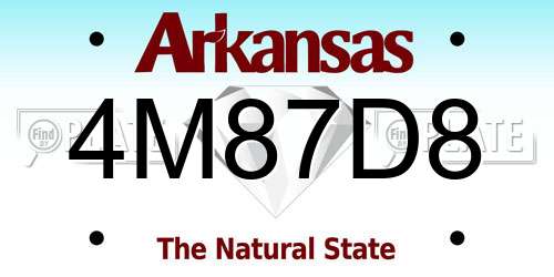 4M87D8 Arkansas License Plate