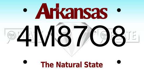 4M87O8 Arkansas License Plate