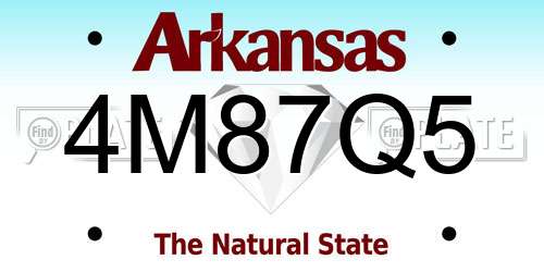 4M87Q5 Arkansas License Plate