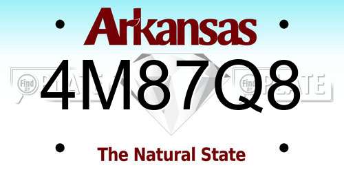 4M87Q8 Arkansas License Plate
