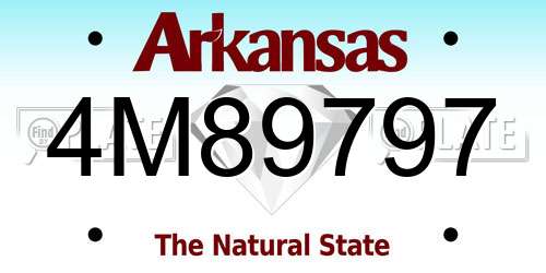 4M89797 Arkansas License Plate