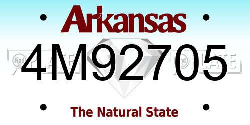 4M92705 Arkansas License Plate