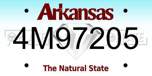 4M97205 Arkansas License Plate