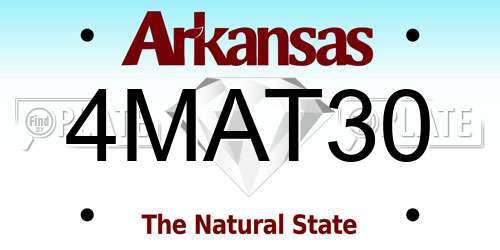 4MAT30 Arkansas License Plate