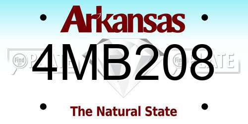 4MB208 Arkansas License Plate