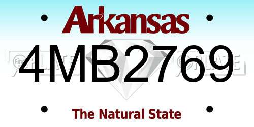 4MB2769 Arkansas License Plate