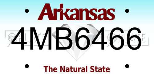 4MB6466 Arkansas License Plate