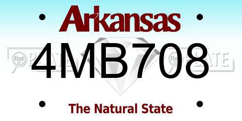 4MB708 Arkansas License Plate