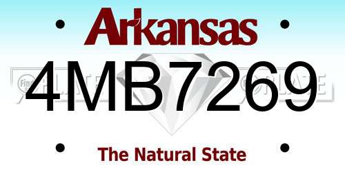 4MB7269 Arkansas License Plate