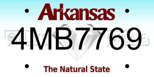4MB7769 Arkansas License Plate