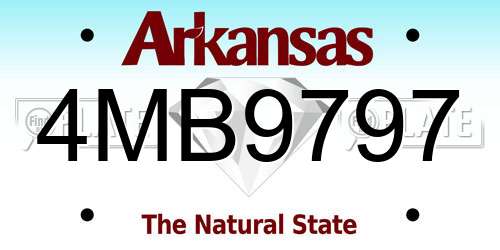 4MB9797 Arkansas License Plate
