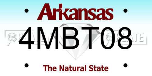 4MBT08 Arkansas License Plate