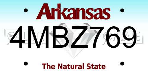 4MBZ769 Arkansas License Plate