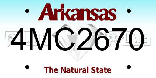 4MC2670 Arkansas License Plate