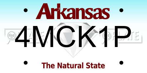 4MCK1P Arkansas License Plate