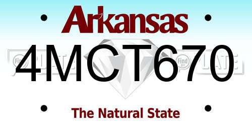 4MCT670 Arkansas License Plate