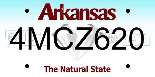 4MCZ620 Arkansas License Plate
