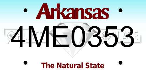 4ME0353 Arkansas License Plate