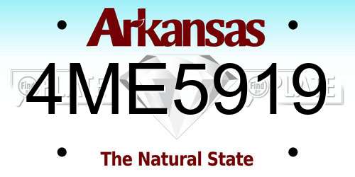 4ME5919 Arkansas License Plate