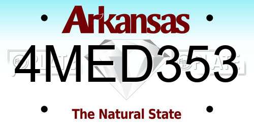 4MED353 Arkansas License Plate