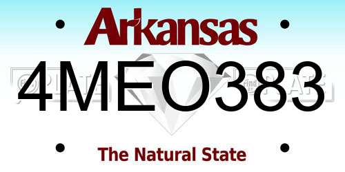 4MEO383 Arkansas License Plate