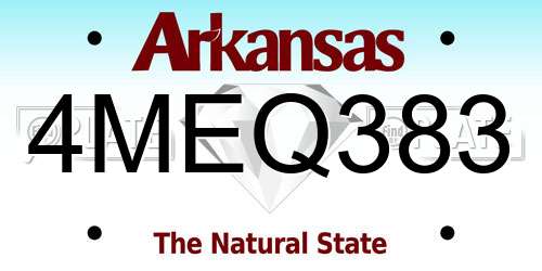 4MEQ383 Arkansas License Plate