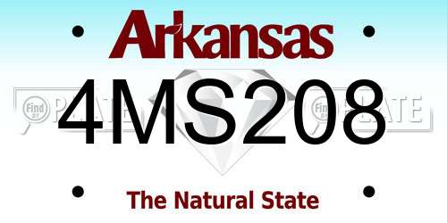4MS208 Arkansas License Plate