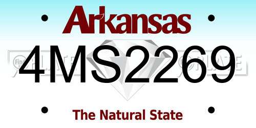 4MS2269 Arkansas License Plate