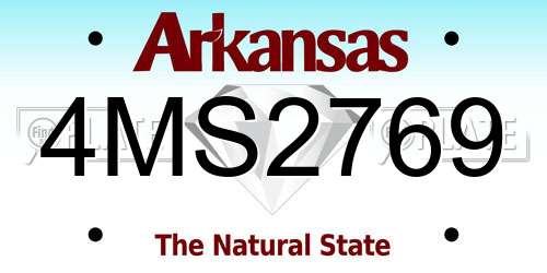 4MS2769 Arkansas License Plate