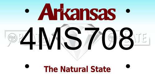 4MS708 Arkansas License Plate