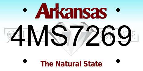 4MS7269 Arkansas License Plate