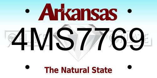 4MS7769 Arkansas License Plate