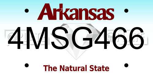 4MSG466 Arkansas License Plate