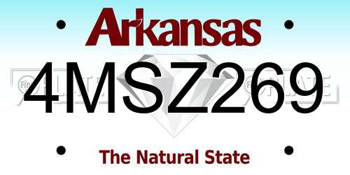 4MSZ269 Arkansas License Plate