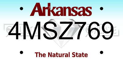 4MSZ769 Arkansas License Plate