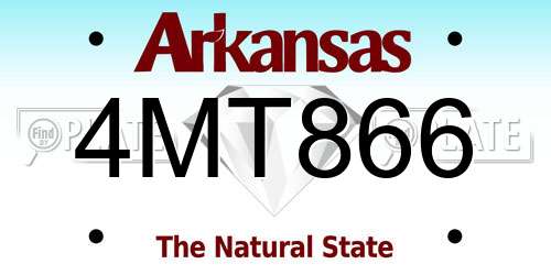 4MT866 Arkansas License Plate