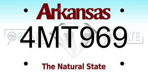 4MT969 Arkansas License Plate